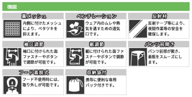 ジンナイ 雨衣 カッパ ナダレスレインスーツ 4600シリーズ 上下セット 4カラー  5L_8
