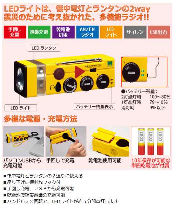 ミドリ安全 防災用品 多機能ラジオライト 震災ヘルプ2の通販はau PAY マーケット - ミドリ安全.com | au PAY マーケット－通販サイト