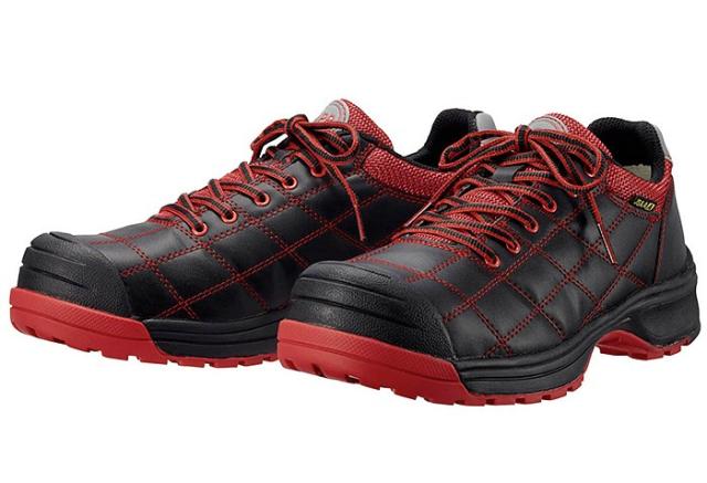 安全作業靴 ドンケル ダイナスティ プロフェッショナル ブラック/レッド DYPR-23（ひも）ローカット