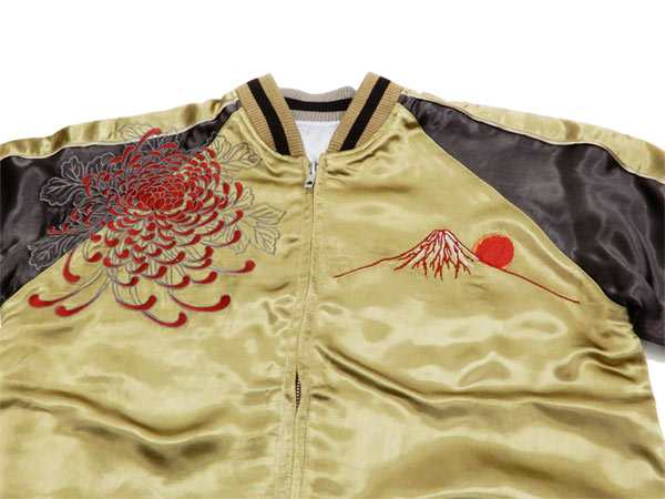 花旅楽団 スカジャン SSJ-518 鯉に金太郎 メンズ スーベニアジャケット ゴールド 新品