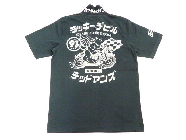 テッドマン ポロシャツ TMSP-700 TEDMAN ラッキーデビル エフ商会 メンズ 天竺 半袖 POLO ネイビー 新品_2