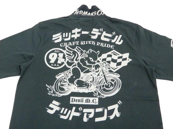 テッドマン ポロシャツ TMSP-700 TEDMAN ラッキーデビル エフ商会 メンズ 天竺 半袖 POLO ネイビー 新品_3
