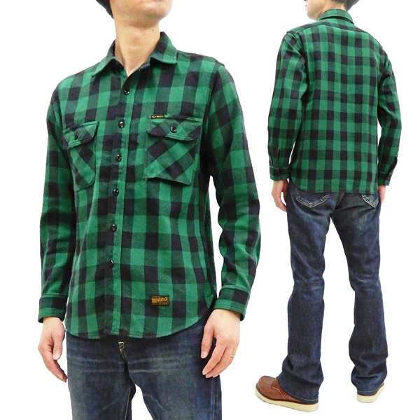 トイズマッコイ 長袖シャツ TMS2108 メンズ バッファローチェック ネルシャツ ワークシャツ グリーン 新品 送料無料・半額 メンズファッション 