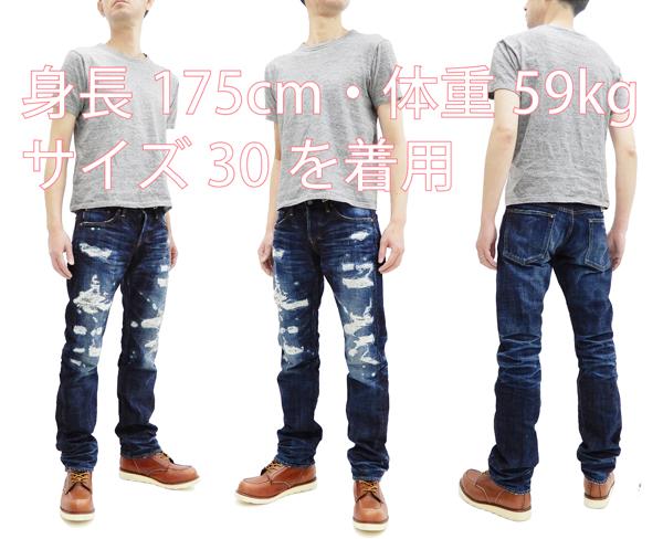 エターナル ジーンズ 52292 ETERNAL ローライズ スリムフィット ストレート メンズ 14.3 Oz. リメイク加工 デニムパンツ ダークインディゴ 新品