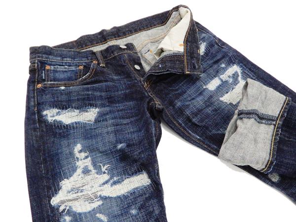 エターナル ジーンズ 52292 ETERNAL ローライズ スリムフィット ストレート メンズ 14.3 Oz. リメイク加工 デニムパンツ ダークインディゴ 新品
