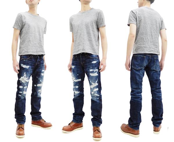 エターナル ジーンズ 52292 ETERNAL ローライズ スリムフィット ストレート メンズ 14.3 Oz. リメイク加工 デニムパンツ ダークインディゴ 新品