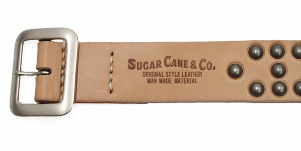 シュガーケーン SC02321 メンズ レザースタッズベルト Sugar Cane #133 ベージュ 新品｜au PAY マーケット