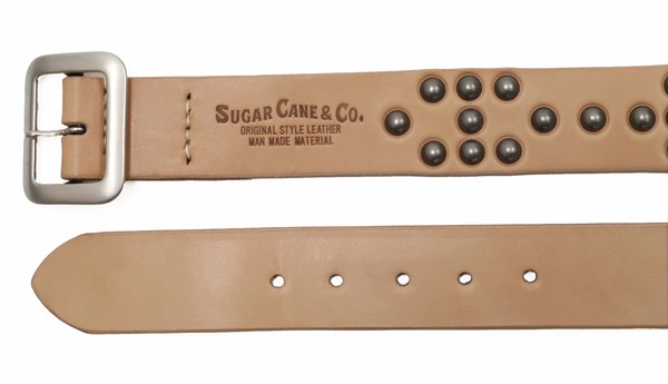 シュガーケーン SC02321 メンズ レザースタッズベルト Sugar Cane #133 ベージュ 新品｜au PAY マーケット