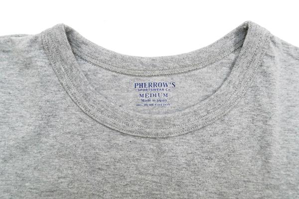 フェローズ Tシャツ 2PACK-TEE Pherrows Pherrows 2枚組 無地Tシャツ メンズ パックTEE 2P 2枚セット ツーパック 無地 半袖tee ヘザーグレー 新品_4