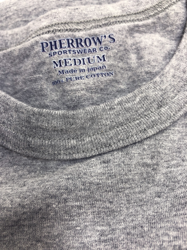 フェローズ Tシャツ 2PACK-TEE Pherrows Pherrows 2枚組 無地Tシャツ メンズ パックTEE 2P 2枚セット ツーパック 無地 半袖tee ヘザーグレー 新品_5