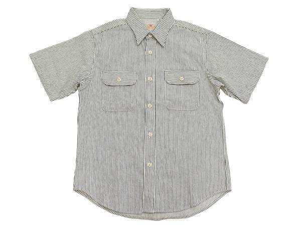 シュガーケーン SC37944 ヒッコリーストライプ ワークシャツ Sugar Cane メンズ 半袖シャツ オフ白 新品_2