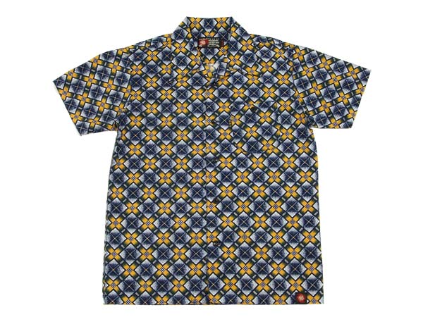 MWS オープンシャツ 80's 幾何学模様 メンズ 半袖シャツ 1514002 #77ネイビー 新品_2