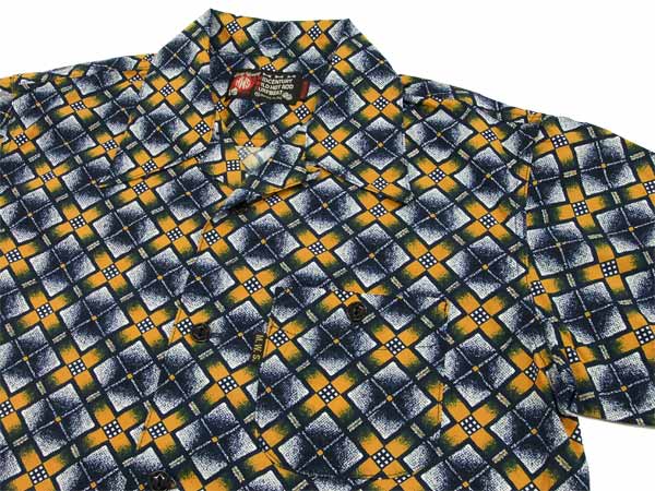 MWS オープンシャツ 80's 幾何学模様 メンズ 半袖シャツ 1514002 #77ネイビー 新品_3