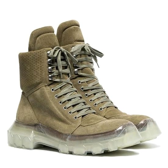 送料無料 メンズ 本革ブーツ ミリタリー スウェード クリアソール カーキ ブラック ベージュ Bk ホワイトの通販はau Pay マーケット Andmeat