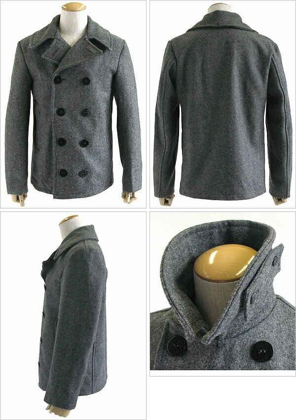 Sale メンズ コート メルトン 軍物 ミリタリージャケット U S タイプ Pコート Pea Coat U S Navy ウールピーコート グレーの通販はau Pay マーケット Andmeat
