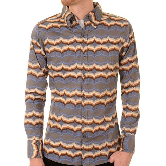 Run Fly メンズ 長袖シャツ インポートブランド U K ロック レトロ ヴィンテージ 総柄 Wave ウェーブの通販はau Pay マーケット Andmeat