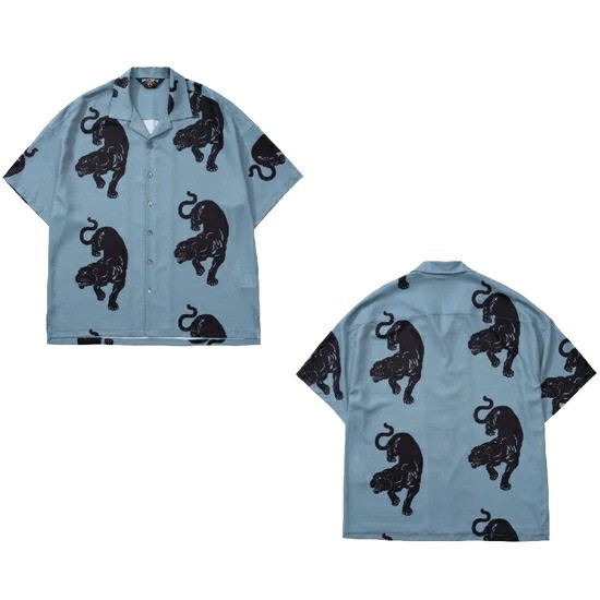 8,800円【FORSOMEONE】 PANTHER SHIRT 総柄 半袖シャツ