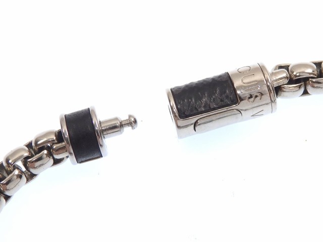 中古 ルイ ヴィトン ブレスレット チェーン モノグラム エクリプス メンズ Mサイズ シルバーカラー｜au PAY マーケット