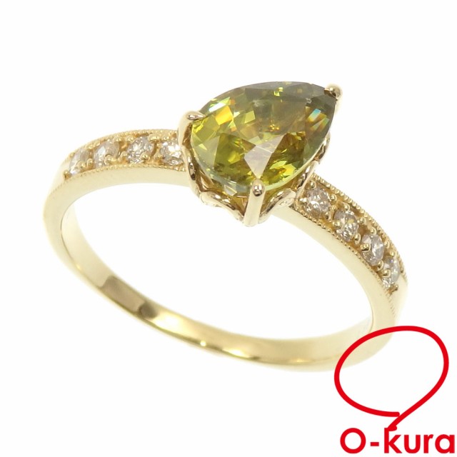 中古 スフェーン ダイヤモンド リング レディース K18YG 15号 1.79ct