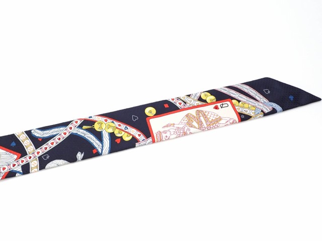 中古 エルメス スカーフ ツイリー レディース シルク ラインストーン