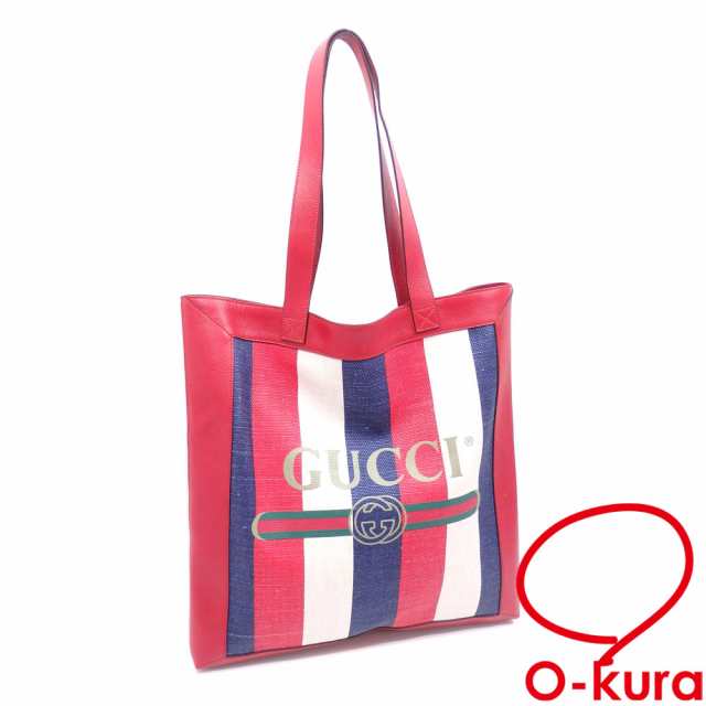 グッチ GUCCI バックパック トートキャンバス×レザートリコロール赤