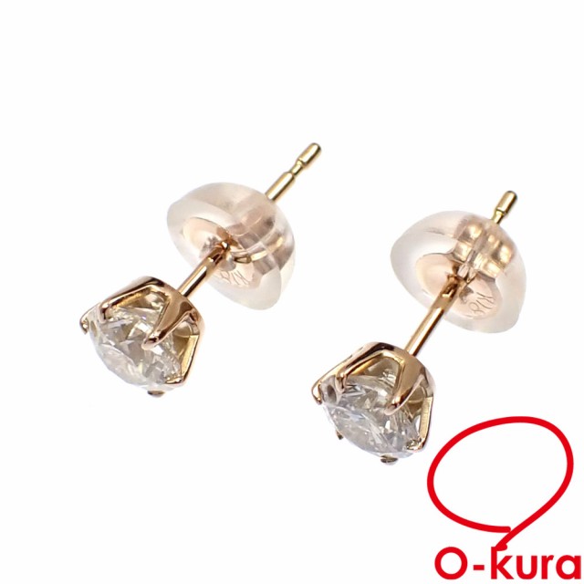 中古 ダイヤモンド ピアス レディース K18PG 0.353ct/0.315ct 0.6g 750 ...