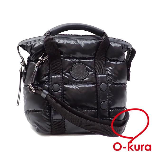 中古 モンクレール ハンドバッグ MARNE MINI バッグ ブラック ナイロン レザー 5L50010 ショルダー 2WAY 斜め掛け レディース メンズの通販は