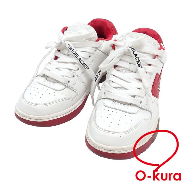 中古 オフホワイト アウト オブ オフィス スニーカー レディース ローカット レザー ホワイト レッド 赤 サイズ不明 アローロゴ 古着 アパレル