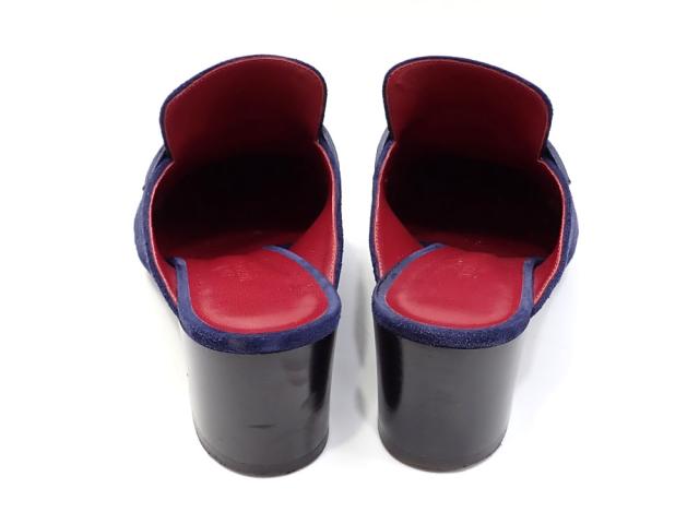 中古 エルメス パラディ ミュール レディース アーモンドトゥ スエード他 ブルー系 24.5cm 38 172104Z サンダル 古着 アパレル