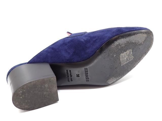 中古 エルメス パラディ ミュール レディース アーモンドトゥ スエード他 ブルー系 24.5cm 38 172104Z サンダル 古着 アパレル