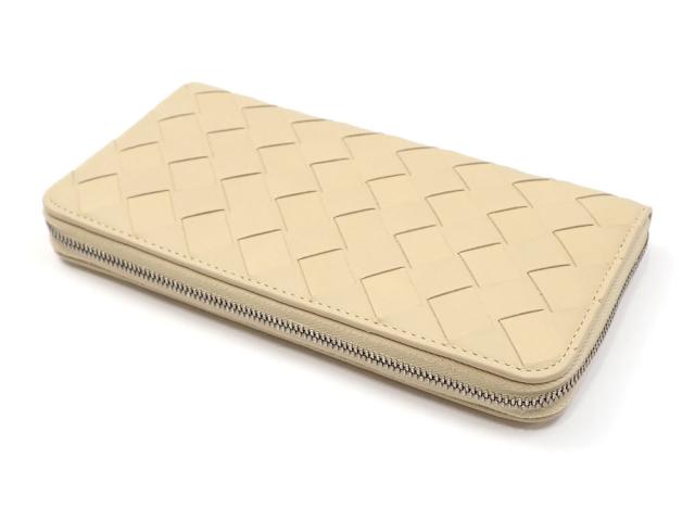 中古 ボッテガ ヴェネタ ラウンドファスナー 長財布 イントレチャート  