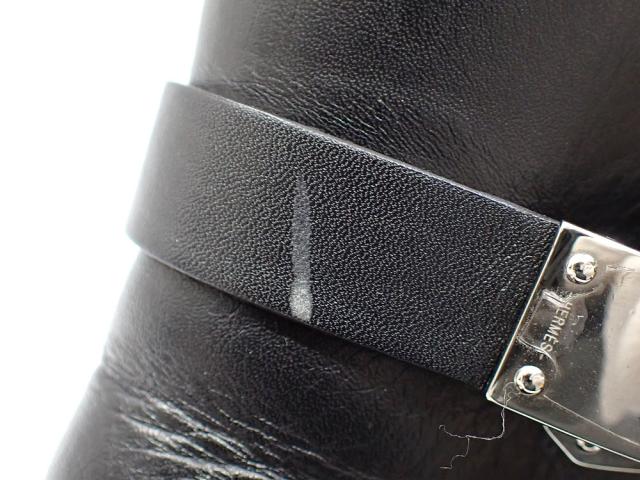 中古 エルメス ショートブーツ レディース アーモンドトゥ レザー