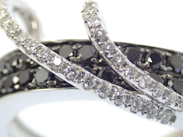中古 ダイヤモンド リング レディース K18WG 11.5号 D0.18ct/K0.50ct 
