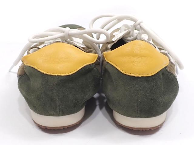 中古 トリーバーチ スニーカー レディース レザー カーキ系 緑色 24.5cm 7 1/2 ローカット 古着 アパレル