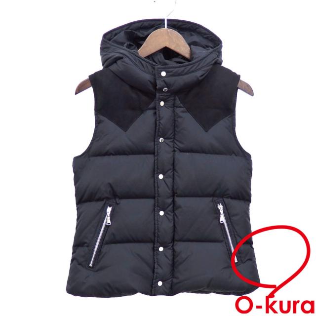 中古 ギルドプライム バッグスターダウンベスト レディース ノースリーブ ナイロン ブラック 黒 サイズ34 72F18-606-09 古着 アパレル アウター