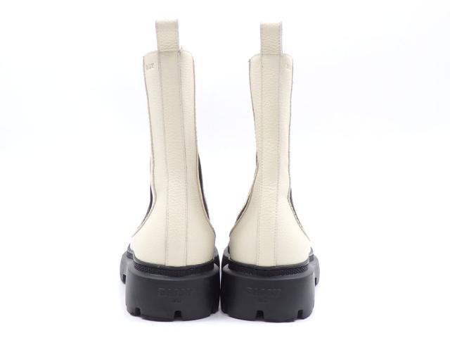 中古 バリー サイドゴア ブーツ レディース ラウンドトゥ ショート レザー アイボリー ブラック 23.0cm 38 古着 アパレル