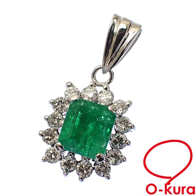 新品未使用】PT900 天然エメラルド 天然ダイヤモンド ネックレス