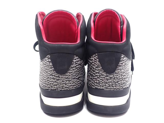 中古 ルイ・ヴィトン スニーカー メンズ レザー ハイカット ブラック 黒 サイズ6 25.0cm 古着 アパレル