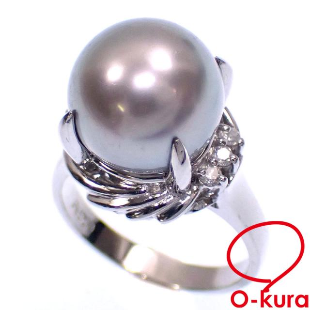 中古 パール ダイヤモンド リング レディース Pt900 11号 0.114ct 12.0 