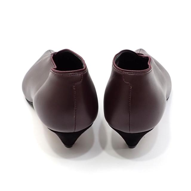 中古 セリーヌ パンプス レディース ポインテッドトゥ レザー ボルドー