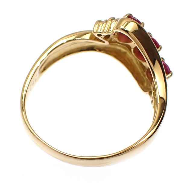 ルビー ダイヤモンド リング レディース K18YG 12.5号 0.65ct/D0.05ct 