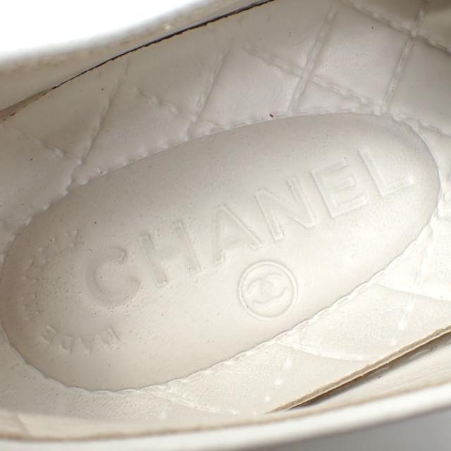 中古 シャネル スリッポン レディース レザー ホワイト ブラック 23.0cm 36 バイカラー モノトーン 古着 アパレル