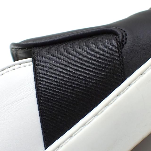 中古 シャネル スリッポン レディース レザー ホワイト ブラック 23.0cm 36 バイカラー モノトーン 古着 アパレル