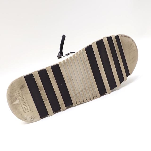 中古 ミュウミュウ スニーカー レディース グリッター レザー シルバー 23.0cm 36 ロゴベルト ローカット 古着 アパレル