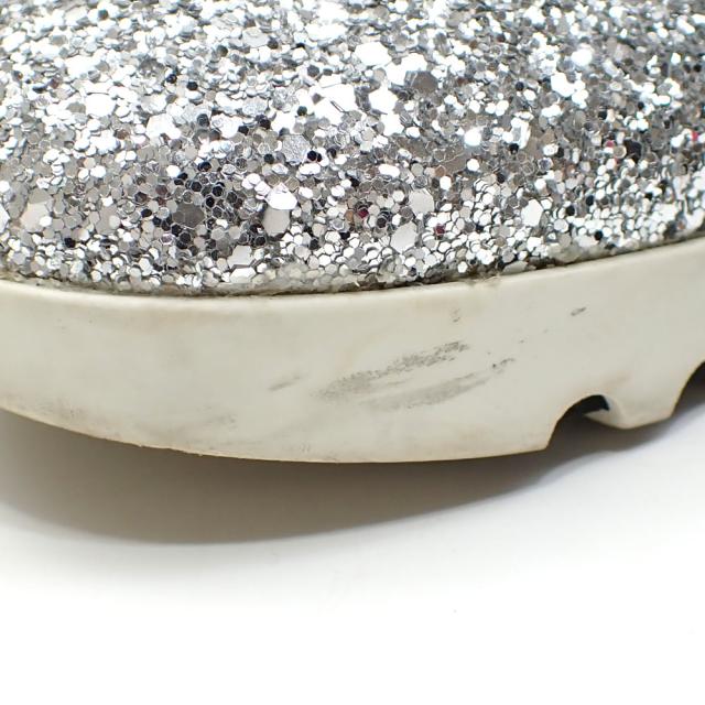 中古 ミュウミュウ スニーカー レディース グリッター レザー シルバー 23.0cm 36 ロゴベルト ローカット 古着 アパレル