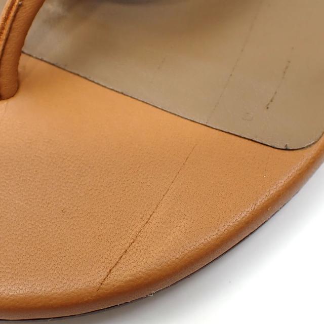 中古 エルメス サンダル エジェリ シェーヌダンクル レディース レザー ブラウン 23.0cm 36 トングサンダル ソルド品 古着 アパレル