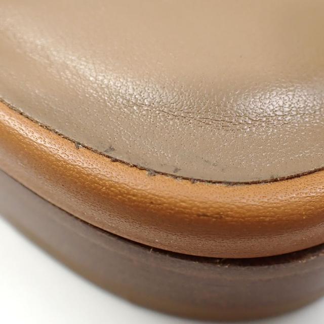 中古 エルメス サンダル エジェリ シェーヌダンクル レディース レザー ブラウン 23.0cm 36 トングサンダル ソルド品 古着 アパレル