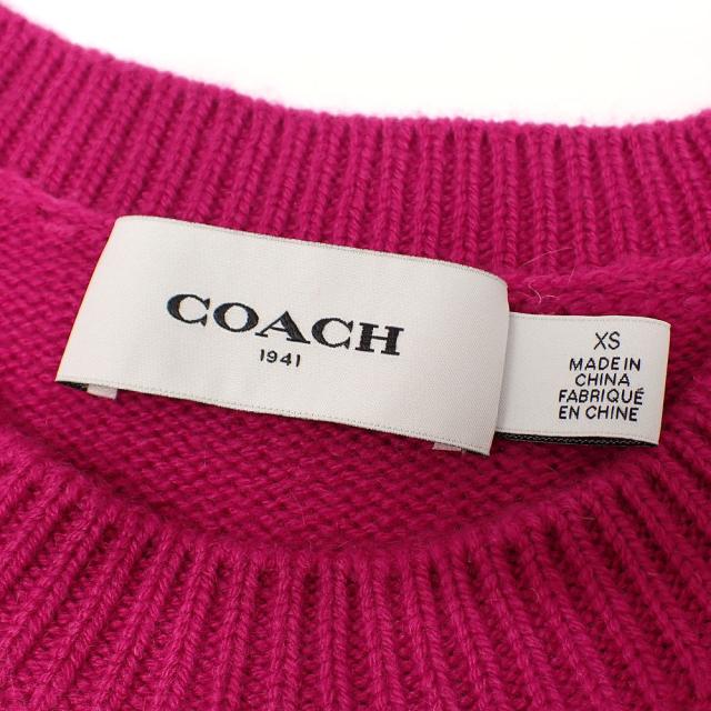 中古 コーチ レキシー セーター レディース 長袖 ラウンドネック 毛ほか パープル 紫 XSサイズ 66534 恐竜 ダイナソー 古着 アパレル トップス 中古 コーチ レキシー セーター レディース 長袖 ラウンドネック 毛