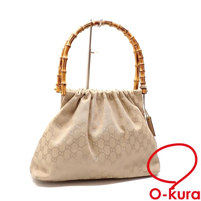 中古 グッチ ハンドバッグ バンブー レディース ベージュ GGキャンバスの通販は