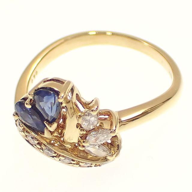 リング K18 ダイヤモンド0.06ct ルビー サファイア 11.5号 リング K18 ダイヤモンド0.06ct ルビー サファイア 11.5号
